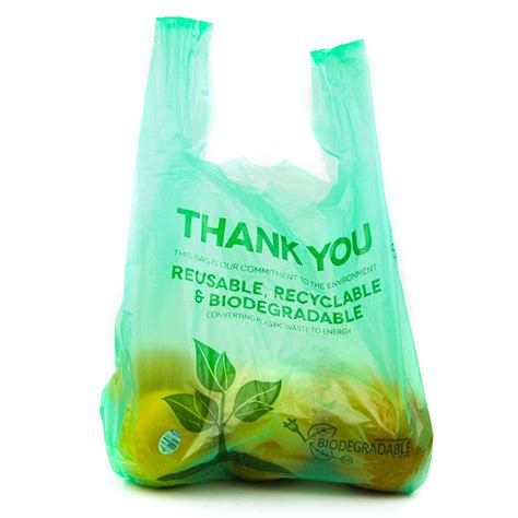 100 Packs 16 Size Biodegradable Reusable Plastic T Shirt Bag Eco