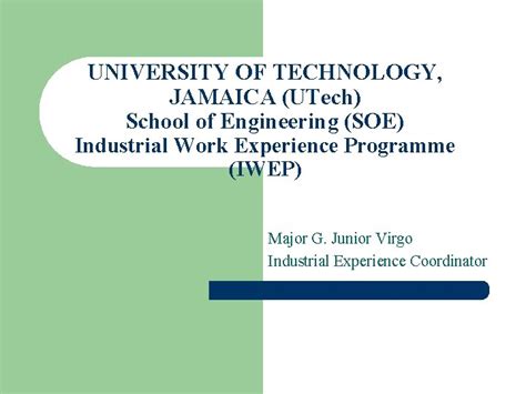 University Of Technology Jamaica Utech School Of Engineering