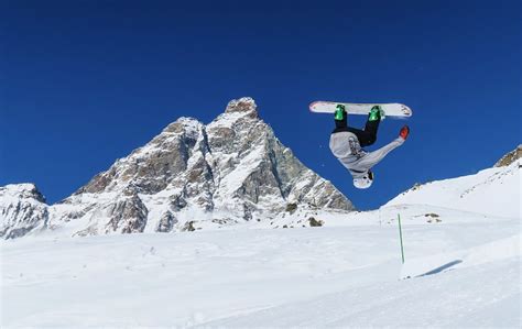 The Italian Side Of The Matterhorn Breuil Cervinia Ski Resort Italy