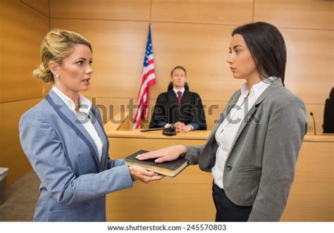Witness Taking Oath Court Room Stock Photo 245570803 Shutterstock
