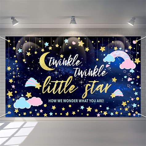 buy twinkle twinkle little star gender reveal backdrop pink blue cloud