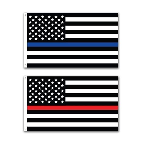 2x3 Usa Thin Red Line And Police Thin Blue Line Memorial Flag Wholesale