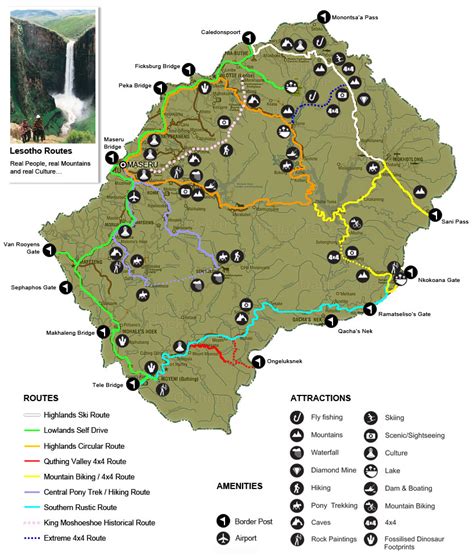 Lesotho Tourism Routes Map Mappery