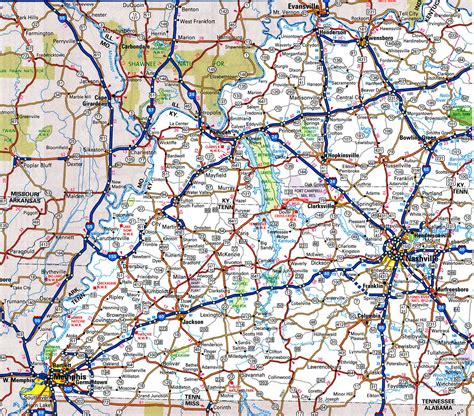 Detailed Roads Map Of Kentucky 2021 Highway Cities Parks Rivers Lakes