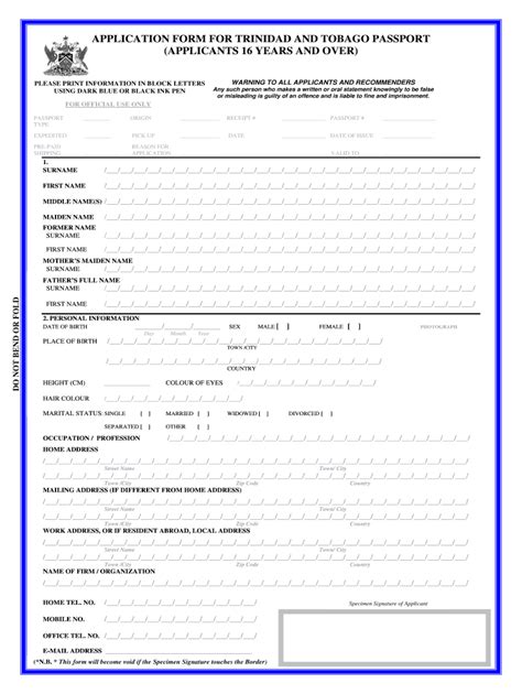 Trinidad And Tobago Passport Forms Renewal Fill Out And Sign Online Dochub