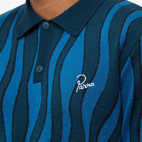 By Parra Aqua Weed Waves Knitted Polo Multi End