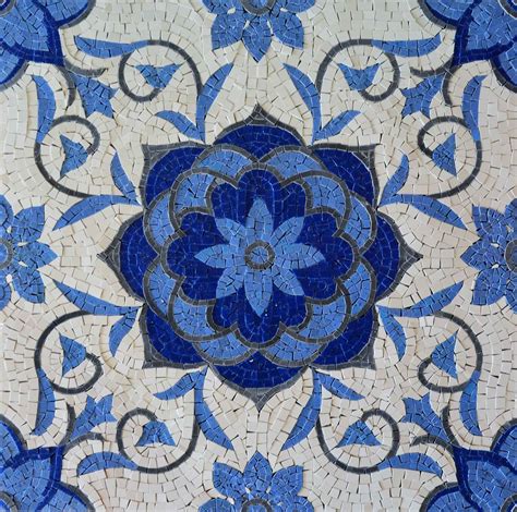 Beautiful Geometric Design Marble Mosaic Tiles With Floral Patterns