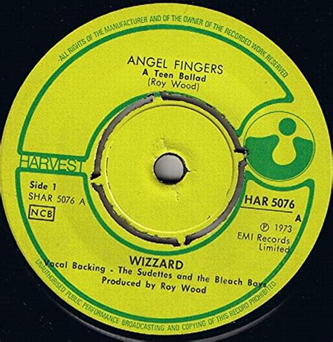 Wizzard Angel Fingers A Teen Ballad Harvest 1c 006 05 437 Emi Electrola 1c 006 05