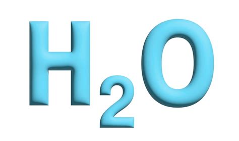 Fórmula De água H2o Etiqueta De Sinal Ilustração 3d Símbolo De água Isolado No Branco Foto Premium