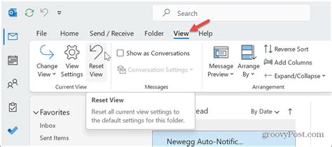 How To Reset The Outlook View To Default Settings