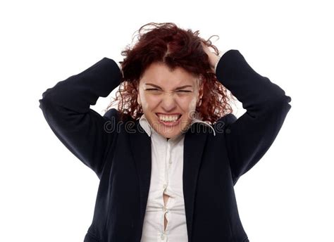 Angry Businesswoman On White Stock Photo Image Of Portrait Corporate