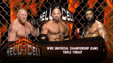 Roman Reigns Vs Brock Lesnar Vs Goldberg Wwe Universal Championship Full Match Youtube