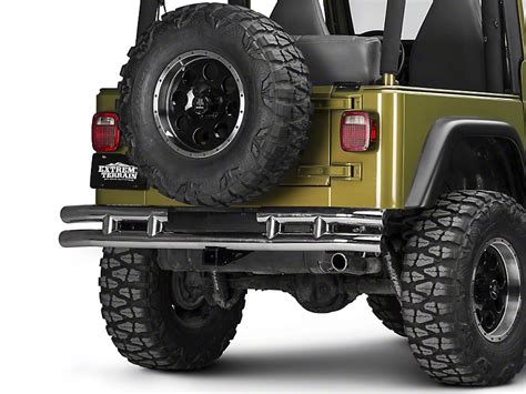 Rugged Ridge Jeep Wrangler Tubular Rear Bumper W Hitch Stainless