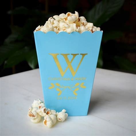Foil Printed Large Monogram Popcorn Boxes Personalized Etsy