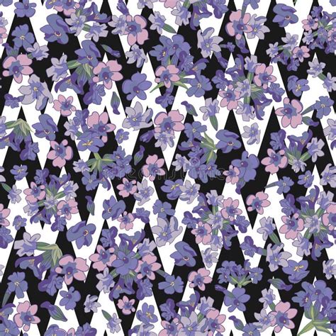 Modern Watercolor Style Seamless Pattern With Lavender Texture