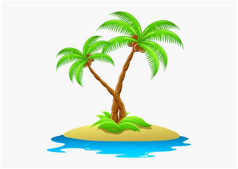 Beach Coconut Tree Png Palm Tree Island Clip Art Transparent Png