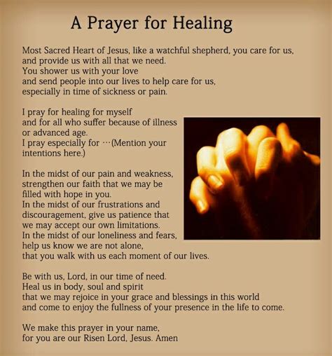 Prayer For Healing Prayers For Healing Prayer For Healing The Sick