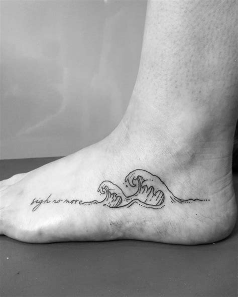 Wave Tattoo On Foot By Ocean Tattoo