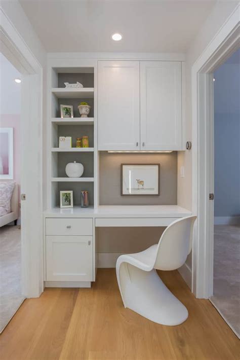 It's basically a restaurant booth or kitchen nook with seating only on one side. 140 Small Home Office Ideas for 2018