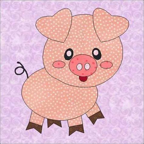 Pig Applique Quilt Block Pattern Applique Quilts Farm Animal Quilt