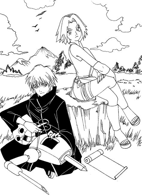 Sakura And Sasori Manga Style By Celesmoon On Deviantart
