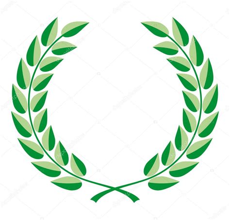 Laurel Wreath Vector In Two Shades Of Green Stock Vector Image By