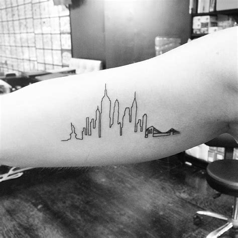 New York City Skyline Tattoo Designs Lineartdrawingsanimesimple