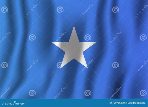 Somalia Realistic Waving Flag Vector Illustration National Country