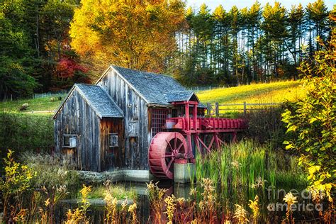 Little Grist Mill In Autumn Colors Photograph By George Oze Fine Art