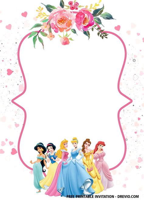 Disney Princess Birthday Party Invitations Free Printables Printable
