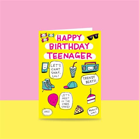 Birthday Card Happy Birthday Teenager Etsy