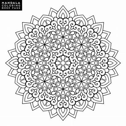 Flower Mandala Coloring Outline Pattern Shape Decorative