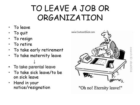 words and phrases related to giving leaving and losing a job ppt download