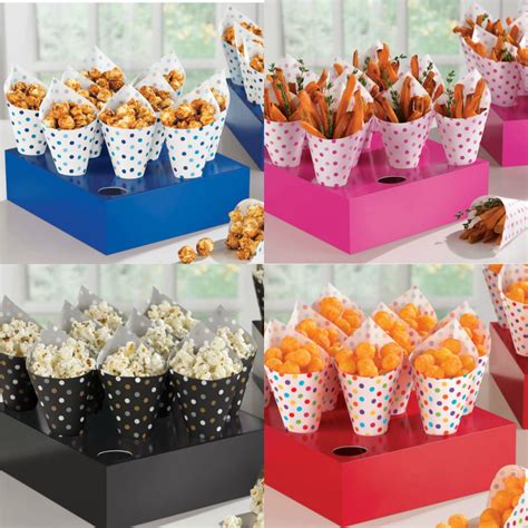 40 Snack Cones Party Tray Popcorn Chips Sweets Treat Cone