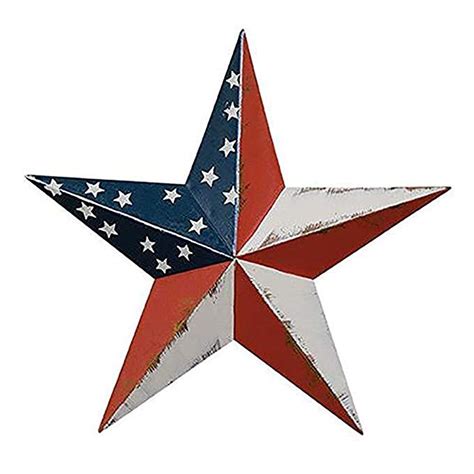 Cwi Americana Barn Star Red White Blue Metal Patriotic
