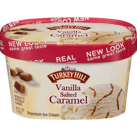Turkey Hill Vanilla Salted Caramel Premium Ice Cream 48 Fl Oz Tub