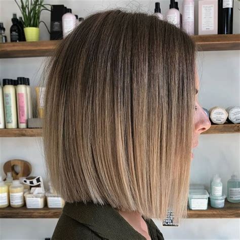 Spice things up and make your hair a knockout by tossing in some. blunt bob with balayage flamboyage dip dye ombre brown to ...