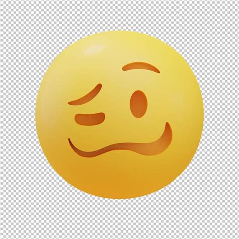 Premium Psd Weird Face Emoji 3d Illustration