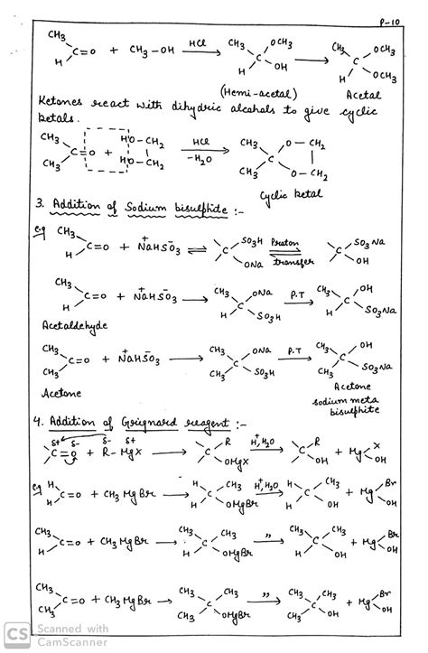 Aldehydes Ketones And Carboxylic Acid Handwritten Notes For 12th