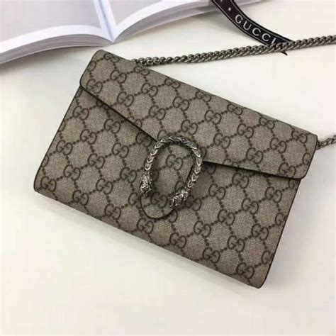 Gucci Gg Women Dionysus Super Mini Leather Bag Gg Supreme Canvas Lulux