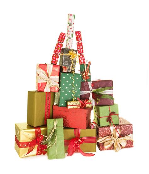 Tree Of Christmas Presents Stock Photo Image Of Stacked 103431512