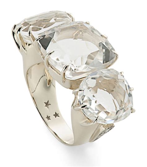 Hstern Noble Gold Rock Crystal And Diamond Moonlight Ring Harrods Uk
