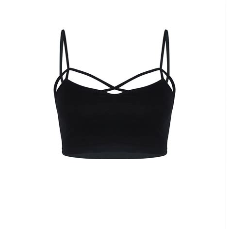 wink gal 2015 summer sexy women s black bra straps crop tops women camisole top camisole bra