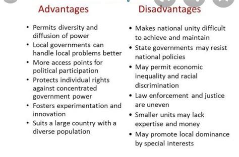 advantages and disadvantages of federalism