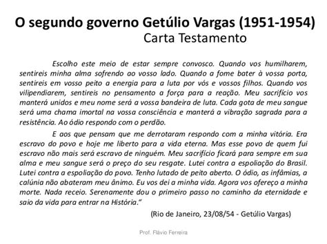 Carta testamento de Getúlio Vargas uma análise
