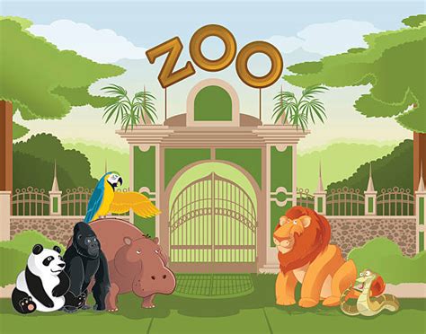 Zoo Gate Illustrations Royalty Free Vector Graphics
