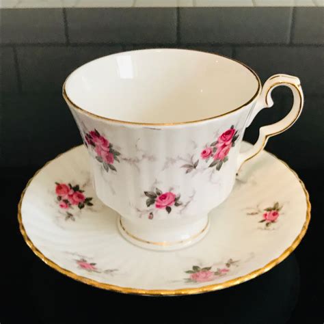 Hammersley Tea Cup And Saucer England Fine Bone China Pink Etsy