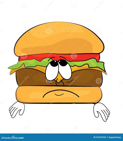 Sad Burger Cartoon Stock Illustration Illustration Of Tear 43762532