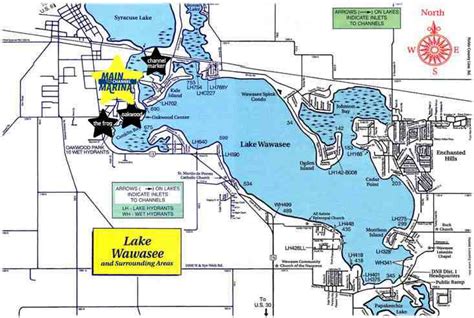 Lake Map Main Channel Marina Syracuse Indiana