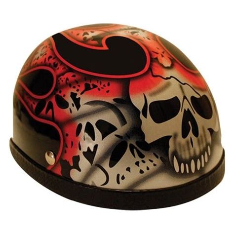 Red Black Skull And Flames Novelty Helmet Clearance Sale